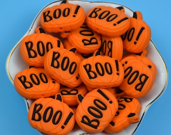Double Side Halloween Boo Pumpkin Silicone Focal Beads,Beadable Pen 51968