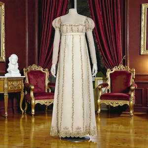 Victorian Gown Embroidered - Etsy Victorian Gown Embroidered - Etsy