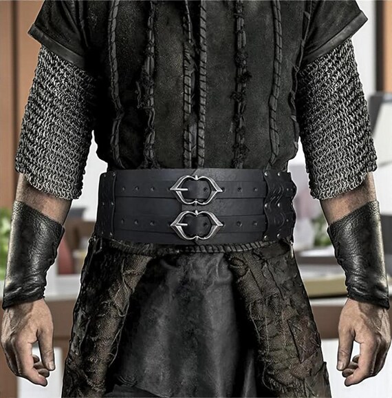Medieval Viking Wide Belt | Faux Leather Armor Belt for LARP  display picture 3