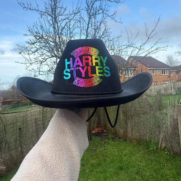 Harry Styles Inspired Cowboy Hat, Love Heart Design