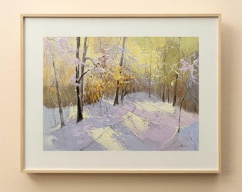 ルーヴシエンヌの雪 - アルフレッド・シスレーの手描き油絵複製、冬の