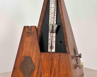 Antikes französisches Maëlzel Paquet Metronom mit Glocke, 1920er Jahre, mechanischer Aufzug, voll funktionsfähig