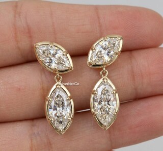 Orecchini A Goccia In Moissanite Taglio Brillante, Argento 925, 1 Carato, Con Certificato GRA, Eleganza Senza Tempo