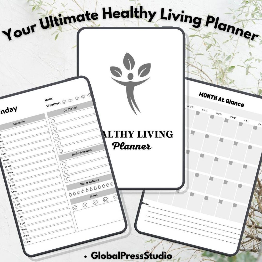 Healthy Living Planner Bundle | Printable Wellness, Fitness and ...