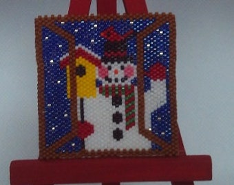 A Frosty Visitor beaded mini tapestry E-Pattern