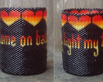 Come on baby light my fire Beaded Tealight Cover e-pattern