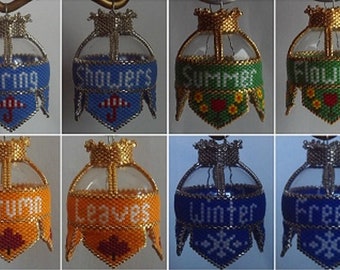 Four Seasons Series beaded ornament covers E- Pattern