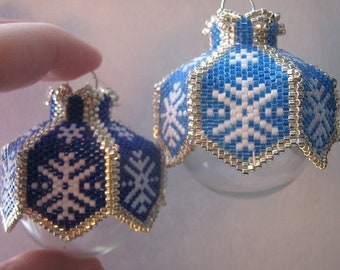 Mini Snowflake Beaded Ornament Cover E-Pattern