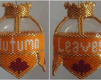 Autumn Leaves mini beaded ornament cover E-Pattern