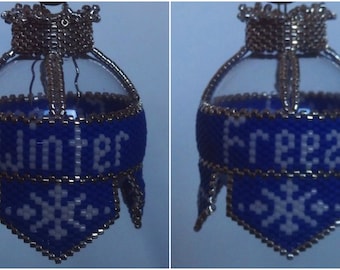 Winter Freeze mini beaded ornament cover E-Pattern