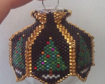 Christmas Tree Mini  Beaded Ornament Cover E-Pattern