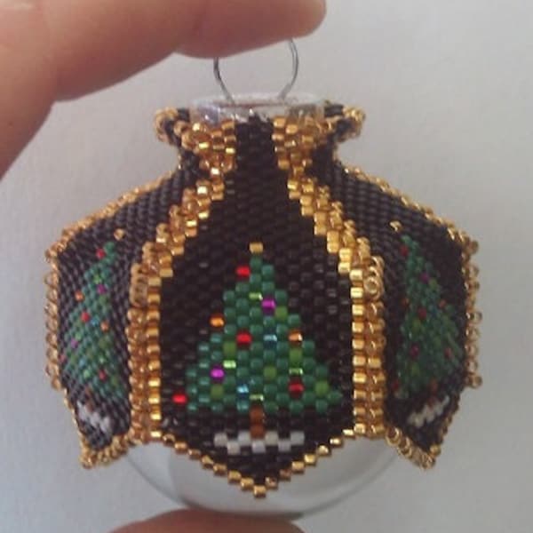 Christmas Tree Mini  Beaded Ornament Cover E-Pattern