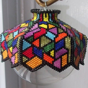 Stained Glass is a Blast Beaded Ornament Cover E-Pattern