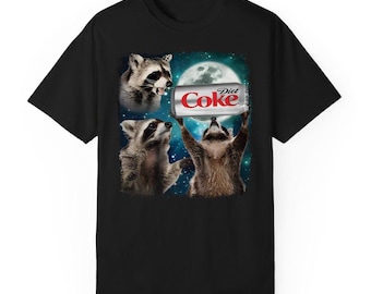 Vintage Raccoons Diet Coke Graphic Tee: Funny Meme Unisex T-Shirt