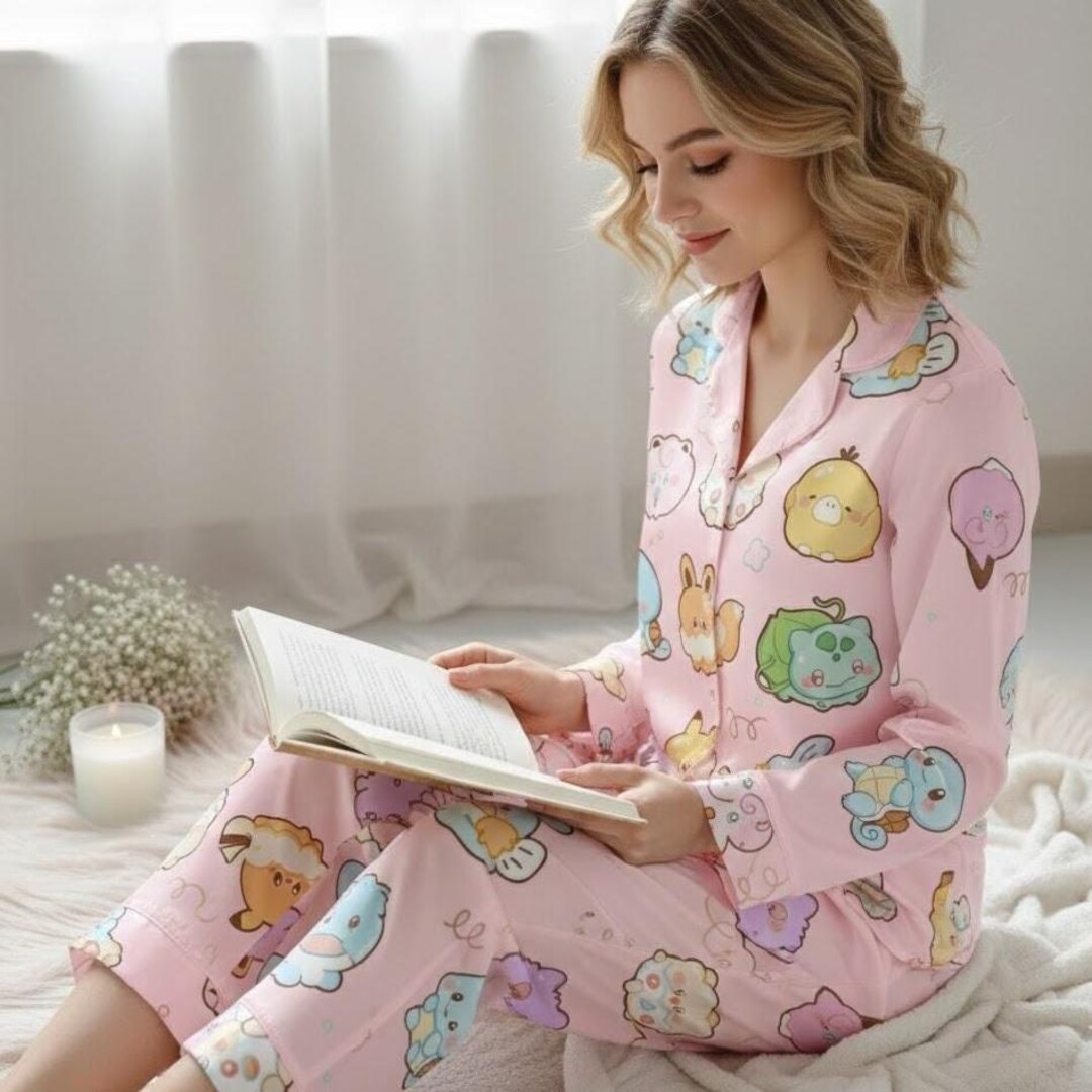 Cute Anime Creature Pajamas,kawaii Monster Sleepwear Set - Etsy