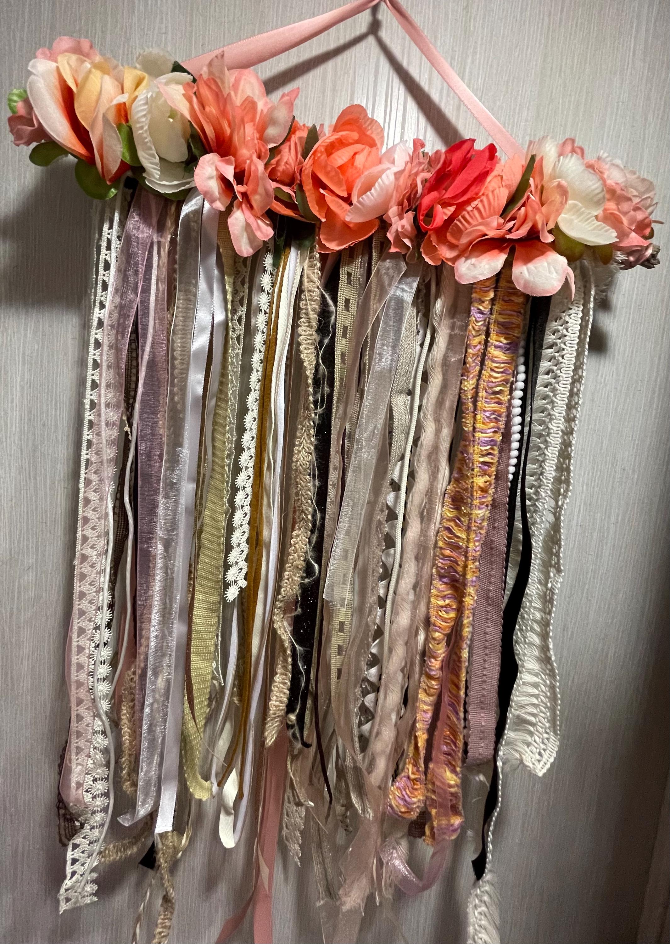 Blue Ribbons Hanging Handcrafted Floral/ribbon Wall Hanging - Etsy