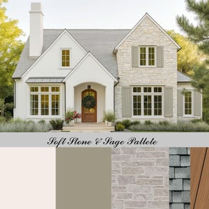 Classic Neutrals Exterior Color Palette - Cottage Style (Sherwin Williams)