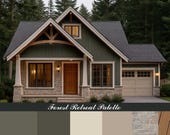 Modern Muted Green Exterior Color Scheme (Benjamin Moore)
