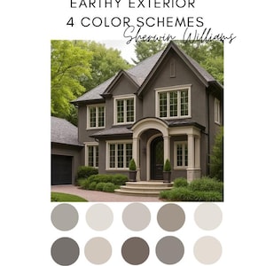 Earthy Exterior - 4 Color Schemes (Sherwin Williams)