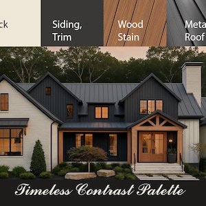 Timeless Contrast Exterior Palette- Modern Farmhouse Curb Appeal (Benjamin Moore)