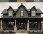 Green Exterior House Color Palette: Modern Cozy Craftsman (Benjamin Moore)