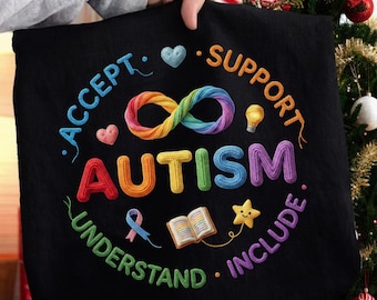 Faux Embroidery Autism PNG, Latch Hook Yarn Crochet Puzzle Design, autism acceptance shirt, autism awareness png , Digital Download