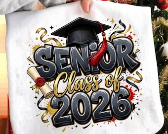 Projekt ukończenia szkoły w 2026 r., klasa 2026 PNG, ostatni dzień szkoły PNG, grafika na czapkę absolwenta (pobranie cyfrowe)