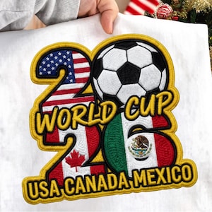 2026 World Cup Embroidered Patch PNG,USA Canada Mexico Soccer Fan Embroidery, T Shirt Sublimation, Printable Digital Download