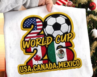 2026 World Cup Embroidered Patch PNG,USA Canada Mexico Soccer Fan Embroidery, T Shirt Sublimation, Printable Digital Download