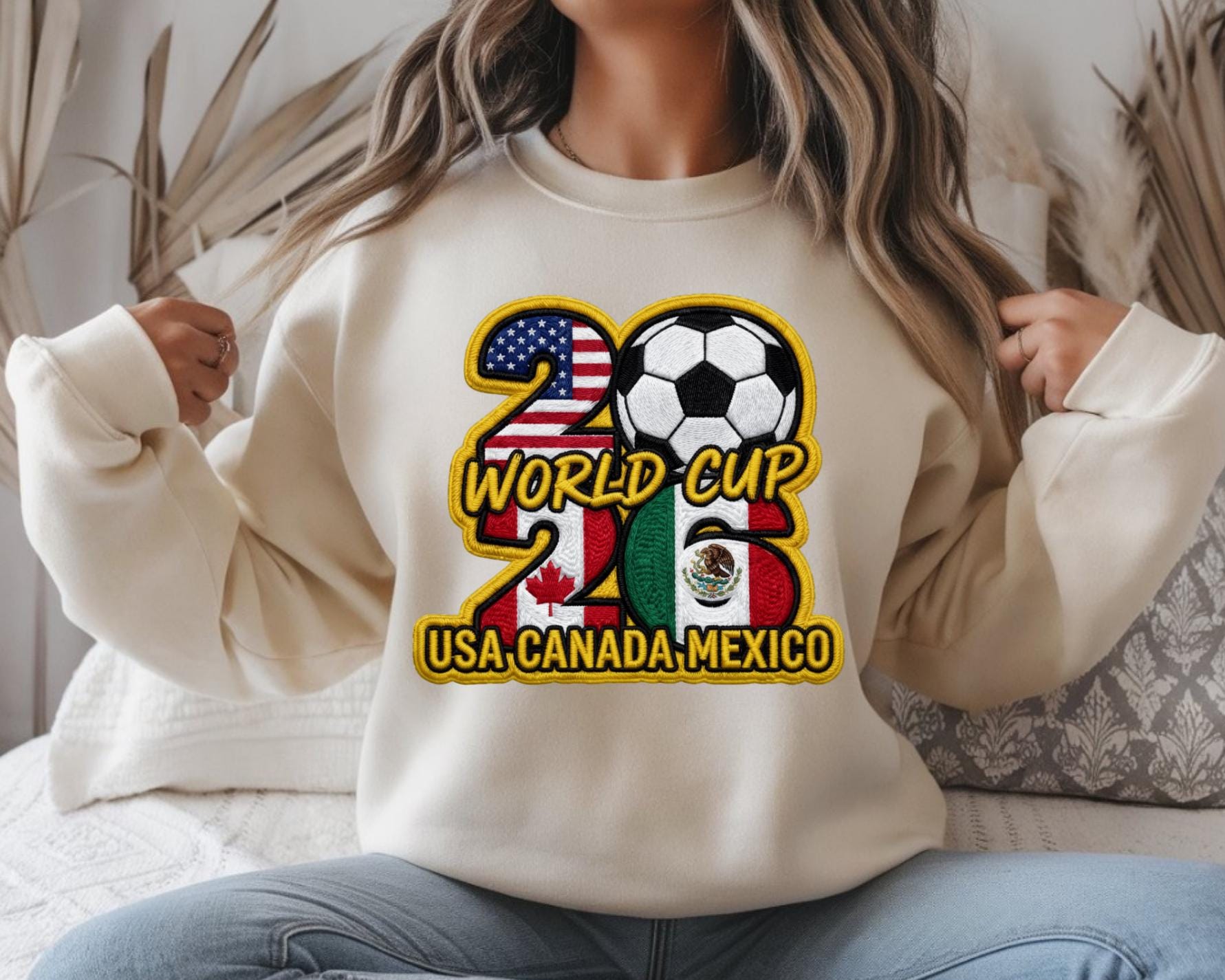 2026年ワールドカップ刺繍パッチPNG、アメリカ・カナダ・メキシコ