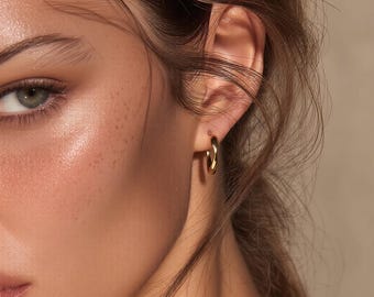 Minimalist Spiral Twist Hoop Earrings| Ideal  for Daily Wear & Gifting Stackable layering