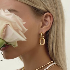 Stylowe wiszące kolczyki z łańcuszkiem | Nowoczesny, minimalistyczny design | Uniwersalna biżuteria na co dzień i na prezent