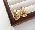 Interlocking Knot Gold Earrings: 18 K Twisted Rope Hoops product logo