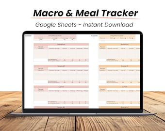 Macro Meal Planner Spreadsheet: Calorie & Macro Tracker (Google Sheets - Digital Template) Weight Loss Tracker and Macro Calculator