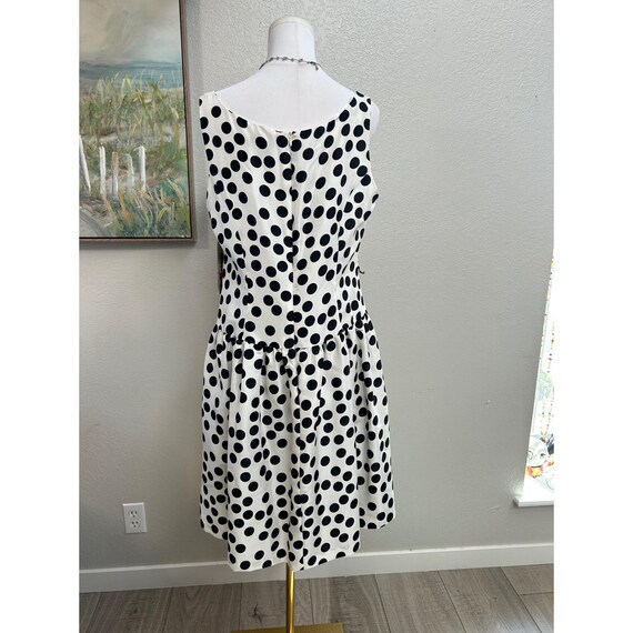 Robbie Bee 100% Silk Polka Dot Dress Sleeveless Rockabilly Retro Size 14 View 4