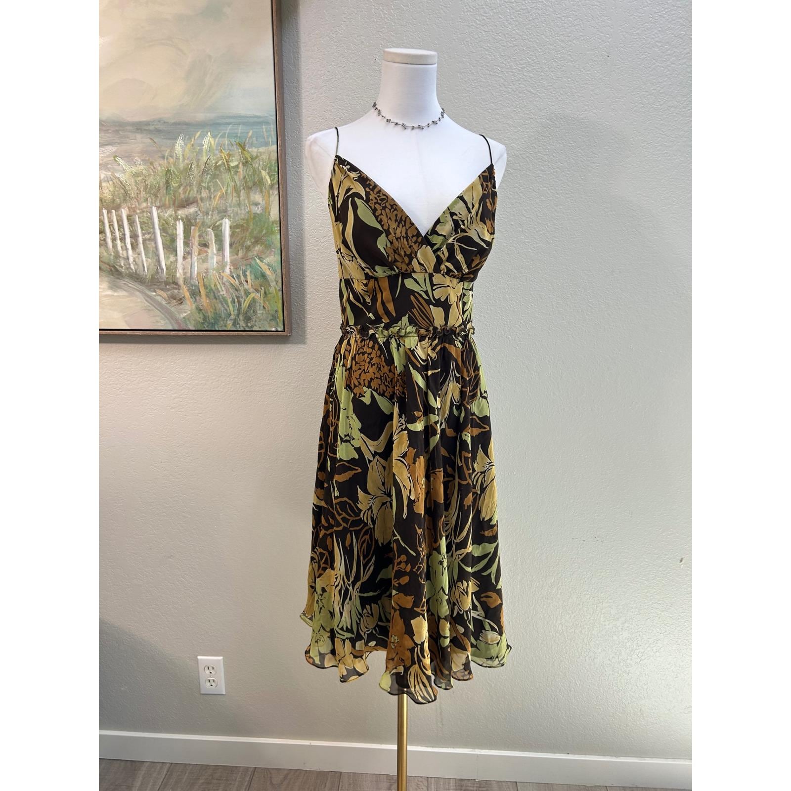happy x nature green dress NWT Size Medium Mini Wrap Purple Floral Viscose $98 AL:3526 main image 0