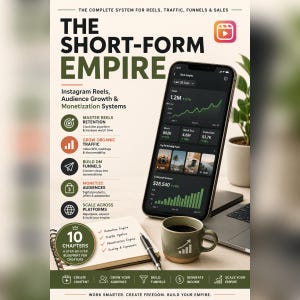 ショートフォーム帝国 | Instagramリール成長ガイド、顔出しなしコンテンツ戦略、動画SEO、DMファネル、クリエイター収益化