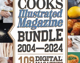 Paquete de revistas Cooks Illustrated / 110 revistas digitales (2004-2025) en formato PDF