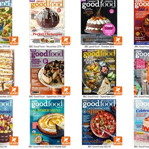 Puede incluir: Una colecci&oacute;n de varias ediciones de la revista "Good Food". Las portadas presentan im&aacute;genes de alimentos, incluyendo pasteles, pizzas, tartas y otros platos. Las revistas est&aacute;n fechadas desde mayo de 2016 hasta 2023.