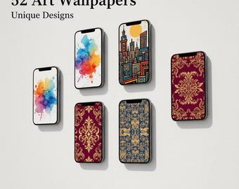 Artistic Phone Wallpaper Pack • 52 Creative Backgrounds (Digital Download)