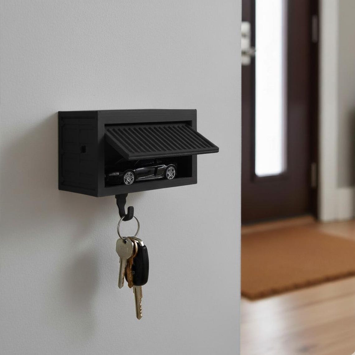 Mini Garage Key Holder With Toy Car Display & Hidden Hook - Gift - Etsy