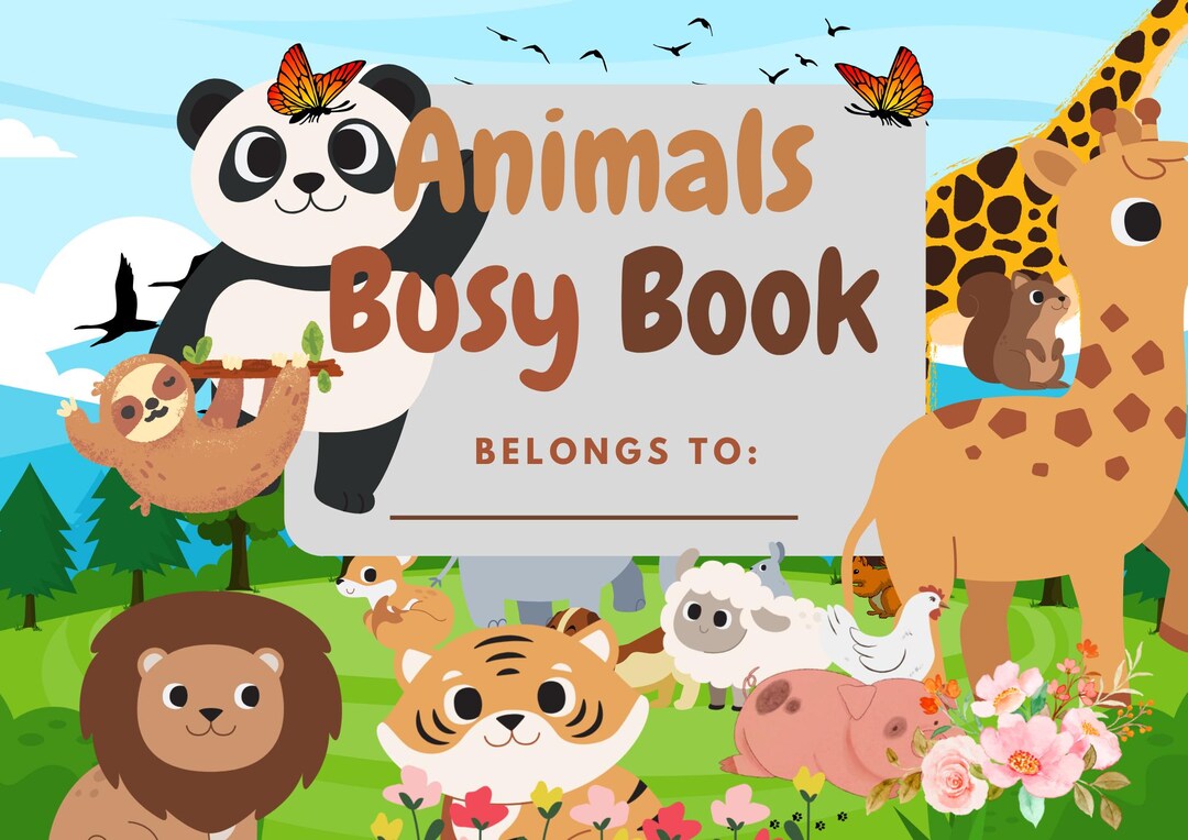 Animals Busy Book Printable | 64-page Toddler Activity Binder (digital ...