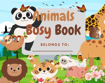 Książka „Zwierzęta – zajęte” do druku | 64-stronicowy segregator z zadaniami dla maluchów (do pobrania w wersji cyfrowej)