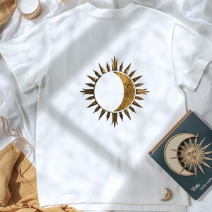 Camiseta del Sol y la Luna / Camiseta de Astrología Celestial / Gráfico Místico Boho / Conjunto de Astrología imagen 7