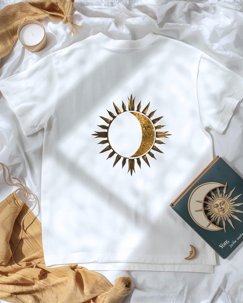 Camiseta del Sol y la Luna / Camiseta de Astrología Celestial / Gráfico Místico Boho / Conjunto de Astrología imagen 7