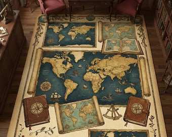 Bookish Decor Rug – Bibliophile Gift, Literary Home Mat, Reading Corner Carpet