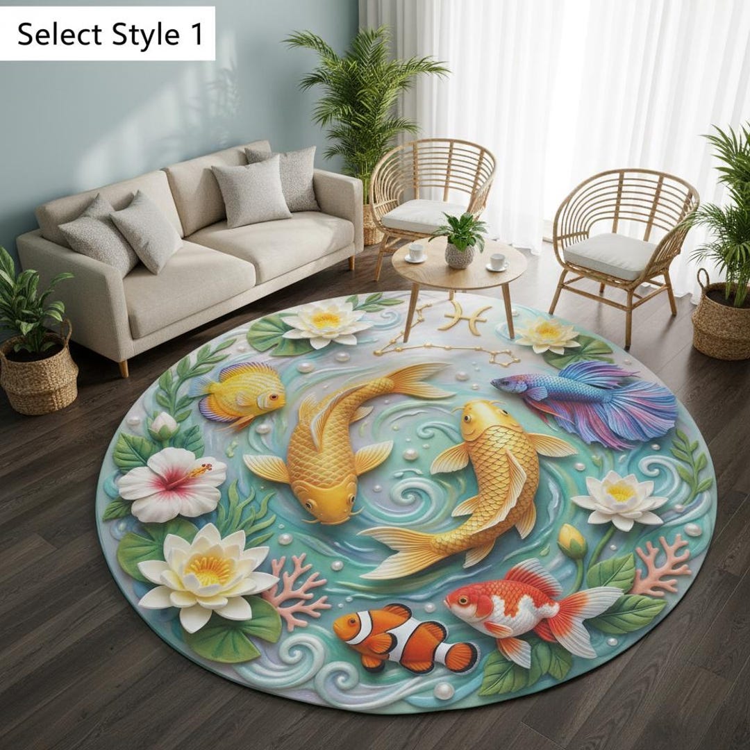 Fish Identification Rug Tropical Fish Rug, Colorful Art Mat, Aquarium Carpet - Etsy