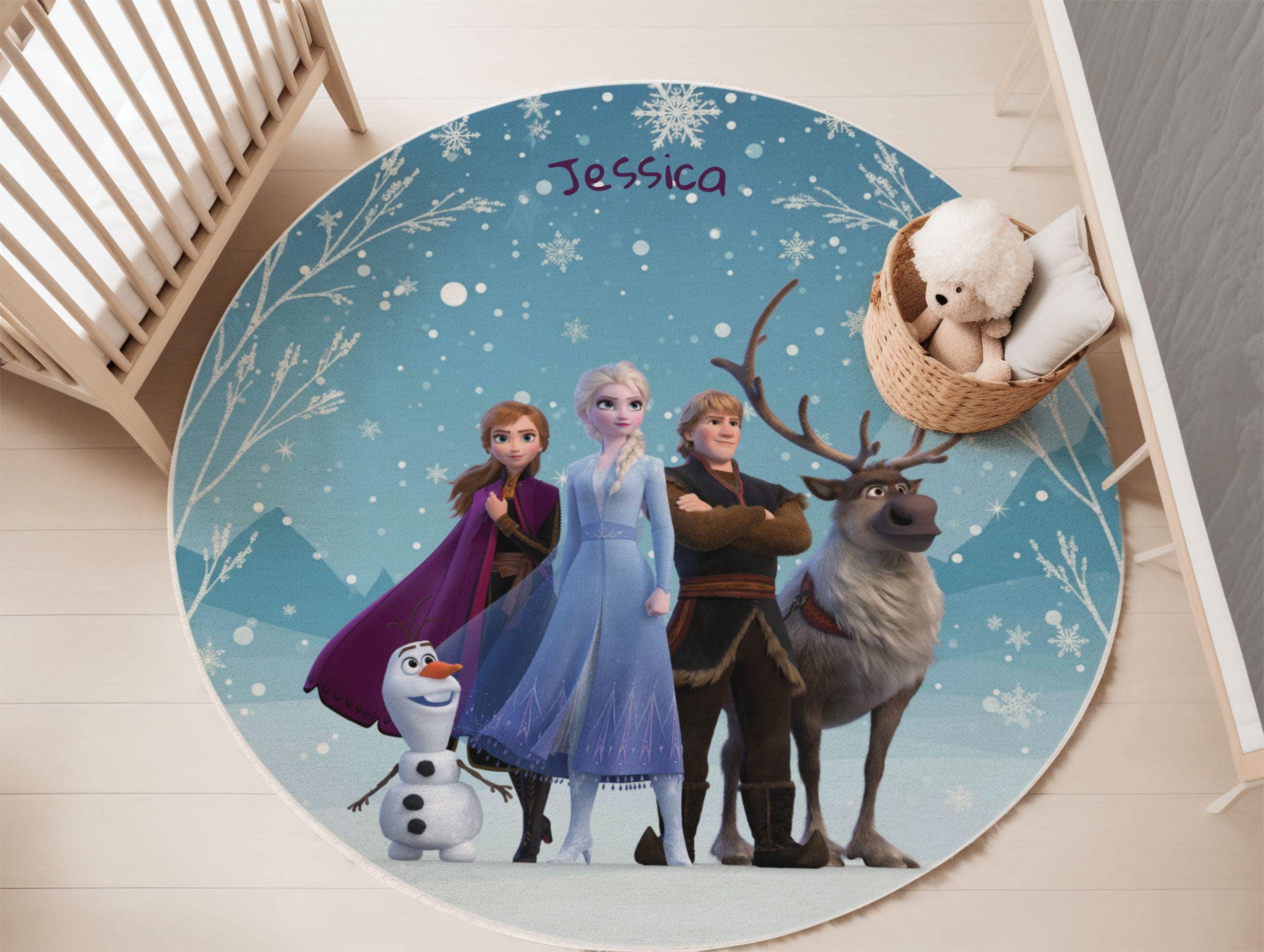 Frozen Rug Frozen Round Rug, Personalized Elsa Carpet, Disney Princess Nursery ...