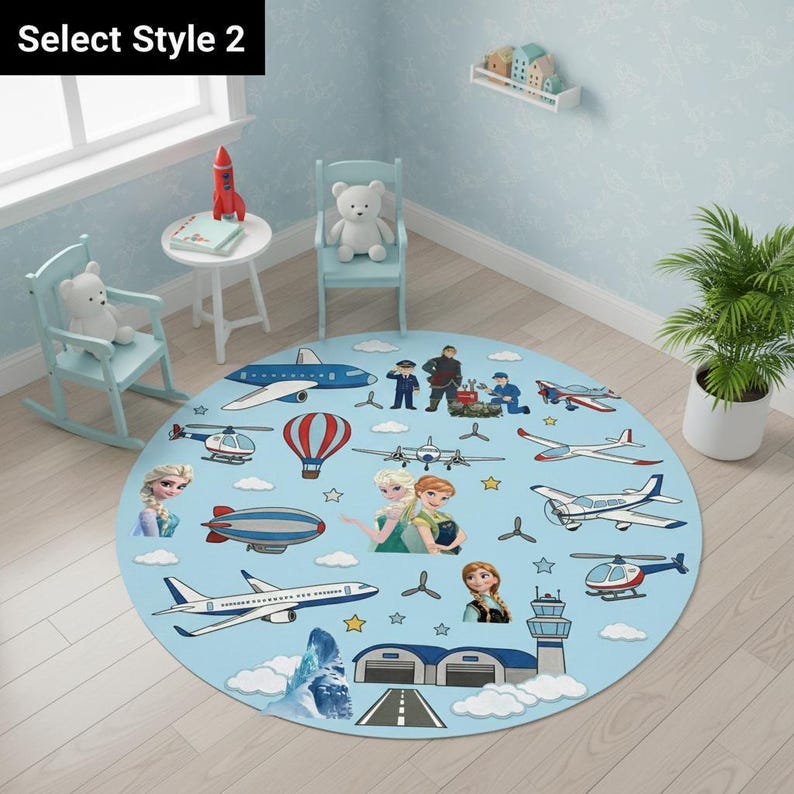 Disney Mickey Mouse Rug Toy Story Woody Buzz Round Carpet, Frozen Elsa ...