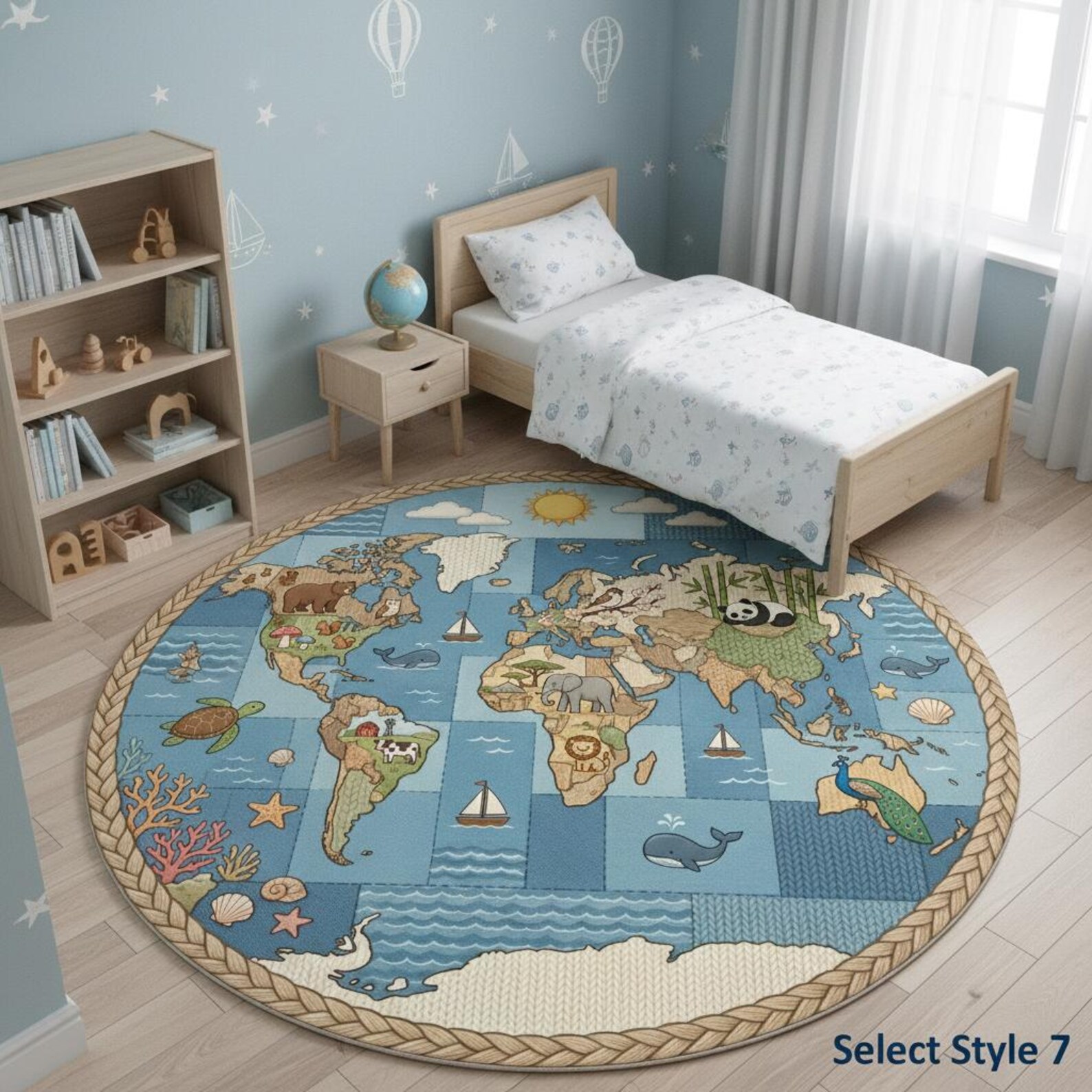World Explorer Rug Kids Playroom Atlas Rug, Little Explorer Earth Mat, Global Map Floor ...